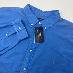 NEW Polo Ralph Lauren Classic Fit Oxford Button Down Shirt Men's 3XLT Tall Blue